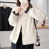 Chaqueta Casual Talla Plus para Mujer, Estilo Coreano Otoño e Invierno, Elegante 100kg Gordita mm Cálido Falso Dos Piezas Abrigo de Algodón 8975