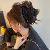 Pinza para el Cabello Triangular de Tela Acrílica, Elegante Pasador Estilo Chanel, Pinza de Tiburón para la Parte Trasera de la Cabeza, Accesorio para el Cabello de Lujo Ligero de Alta Gama