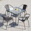 Cadeira com Encosto Único, Cadeira de Rattan Sintético, Cadeira de Jantar para Casa, Poltrona, Cadeira de Escritório, Cadeira de Conferência, Conjunto de Mesa e Cadeiras para Varanda, Três ou Cinco Peças