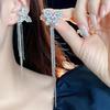 Pendientes de Circonita Exquisitos Pequeños de Circonita de Plata S925 Estilo Coreano de Círculo Calado con Micro-incrustaciones para Mujer