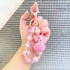 Bola de Pelúcia Laço Urso Série Corrente para Celular Chaveiro com Contas Pingente de Boneca Acessórios de Joias Venda por Atacado