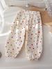 Pantalones de Verano Nuevos Antimosquitos para Niñas Estilo Coreano Estampados con Lunares Ondulados Pantalones Linterna Pantalones Casuales Veraniegos Combinables para Bebé Niña