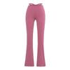 Jk272-2025 Estilo Hot Girl Moda Calça Flare de Cintura Baixa com Tiras Estilo Europeu e Americano Versátil Calça Longa Calça Casual Sexy