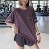 Camiseta esportiva feminina, blusa solta para corrida, verão, fina, ioga, manga curta, tamanho grande, gordinha, secagem rápida, fitness