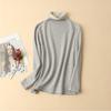 Camiseta Base de Invierno para Mujer 100% Seda de Morera Cepillada Engrosada Cuello Alto Manga Larga Top Cálido Interior Forrado de Felpa de Seda