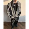 Jaqueta Americana Cleanfit Masculina Jaqueta Curta Desconstruída Masculina Outono e Inverno Silhueta Lapela do Ombro Direito