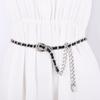Cadena de Cintura Decorativa para Mujer Estilo Chanel Metal Desgaste Cadena para Pantalones de PU Popular en Internet Mismo Estilo Vestido con Cinturón de Hebilla para Mujer