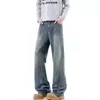 Jeans de Diseño Americano 2026 Nueva Marca de Moda Atrevido Guapo Streetwear Pantalones de Pierna Ancha Versátiles Casuales Pantalones Largos Ropa para Hombre