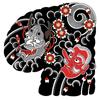 Tatuagem Adesiva Meio Colorida Flor de Cerejeira Totem Peito Duradoura Flor Social Tatuagem no Peito Adesivo de Tatuagem à Prova d'Água para Homens e Mulheres