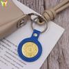 Chaveiro Porta Moedas de Ouro Redondo de Couro Bolsa Portátil Capa Protetora para Moeda de Ouro de Comemoração Bolsa para Moeda de Ouro de Couro PU