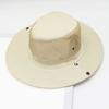 Chapéu de Palha Masculino de Verão para Pesca ao Ar Livre Aba Reta Sombreamento Protetor Solar Praia Litoral Chapéu Cowboy Ocidental Chapéu de Sol