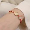 Pulsera de cuerda roja Conejo de Jade tejida a mano jade Hetian natural amantes pulsera de cuerda negra joyería calabaza regalo venta al por mayor