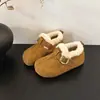 Zapatos Birkenstock con Hebilla Metálica Retro y Terciopelo 2026 Otoño/Invierno Calzado de Exterior Suela Suave Antideslizantes Slip-Ons Perezosos Zapatos Cálidos Peludos