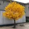 Árvore Ginkgo Grande Árvore Dourada dos Desejos Paisagismo de Outono Árvore Artificial Decoração Chão Suporte Armário de Exibição