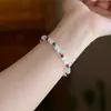 Ágata Roja Natural, Piedra Ojo de Gato, Turquesa, Pulsera Tejida a Mano, Moderna, Estilo Antiguo, Nuevo Estilo Chino, Elegante Joyería de Mano Regalo