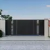 Porta de Correr Elétrica de Liga de Alumínio Estilo Chinês para Pátio de Villa, Porta de Entrada para Casa de Construção Própria, Fábrica de Origem Foshan Personalizada