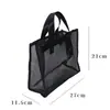 Bolsa de mano de moda, juego de bolsas de almacenamiento para compras, bolsa de malla portátil para cosméticos, bolsa de maquillaje de viaje para mujer