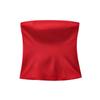Blusa sin tirantes de satén de seda, elegante, ajustada, sencilla y combinable, para mujer europea y americana, primavera 2025, 2215650