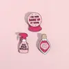Broche de forma de poção mágica novo e fofo transfronteiriço, criativo, desenho animado, bola de cristal rosa, acessórios de spray, emblema