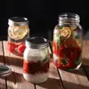 Frascos de Vidrio Personalizados en Stock, Frascos Gruesos Cuadrados y Redondos para Pepinillos con Tapas de Aluminio, Frascos Sellados para Mermelada, Frascos Sellados para Almacenamiento Doméstico