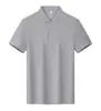 Camisa Polo Masculina de Algodão Lisa Colorida de Manga Curta com Estampa Colarinho Lapela Gola Alta DuPont Azul Marinho