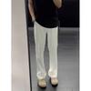 Traje de Corte Ajustado Pantalones de Pierna Ancha para Hombres y Mujeres Verano 2025 Nuevo Cintura Alta Caída Adelgazante Negro Casual Rectos Pantalones Verano