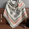 Lenço Xale Elegante Quadrado Jacquard Outono Novo Estilo Coreano Capa de Pescoço Xale Falso Caxemira Lenço de Roupa Feminina