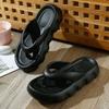 Pantuflas EVA chanclas playa ropa exterior hogar bidireccionales ola color sólido clásicas suela gruesa resistentes al desgaste pantuflas de mujer al por mayor