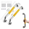 Acero inoxidable 304 brazo de silicona para reposabrazos de inodoro para ancianos, mango de inodoro antideslizante, reposabrazos de seguridad sin barreras