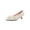 Zapatos de tacón alto con punta abierta y tacón bajo para mujer, elegantes, de piel de oveja con texto, para primavera y otoño de 2024.