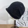 Estilo perezoso gorro holgado de gran circunferencia para mujer, nuevo gorro de punto con borde enrollado para otoño e invierno, hace que la cara se vea más pequeña, sombrero tipo turbante de color mixto