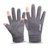 Guantes de Invierno para Hombre, a Prueba de Frío, a Prueba de Viento, Cálidos y de Terciopelo, Pantalla Táctil, Ciclismo al Aire Libre, Conducir, Motocicleta para Llevar, Dedos Medios al Descubierto