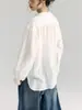 """Taller Semilla Blanca" "Lisboa Fluida" Camisa Blanca Estilo Francés con Cuello Fruncido para Mujer, Camisa de Diseño Elegante"""