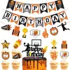 Nuevo Set de Cumpleaños Temático de Baloncesto Decoración de Ambiente Accesorios Decoración para Fiesta de Cumpleaños Banderines Adornos para Pastel