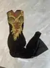 Vestido Largo Brillante de Pedrería, Malla Transparente, Sexy, Vestido de Graduación, Fiesta de Cumpleaños, Para Mujer