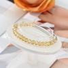 Pulsera Multicolor de Acero Inoxidable Transfronteriza con Cristal Elástico Pulsera de Pareja Sentido Avanzado Nuevo Estilo Chino Pulsera Hecha a Mano sin Color