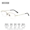 Armazón de Gafas Ultra Ligero de Titanio Puro Plata Media Montura para Hombre, Elegante y Refinado, 24610 Armazón Retro de Titanio para Gafas de Prescripción
