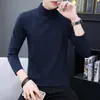 Camiseta Base para Hombre Cuello Medio Color Sólido Otoño Ajustada Manga Larga Camiseta Pura Cuello Medio Para Usar por Dentro Para Usar por Fuera Ropa de Otoño