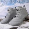 Botas de neve ao ar livre masculinas, inverno transfronteiriço, novo, antiderrapante, à prova d'água, forrado de lã, sapatos quentes de algodão, sapatos femininos de sola grossa, descalços, cinco dedos