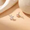 Brincos de Trevo de Prata Pura S999 para Mulheres, Brincos de Moda de Luxo Leve de Nicho, Doces e Delicados, Joias de Orelha Simples de Prata Pura