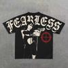 Camisa Casual de Manga Corta para Hombre con Estampado de Letras y Personajes de Moda Europea y Americana, Estilo Hip-Hop Gótico con Estampado de Patrones Grandes Punk
