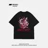Camiseta de Algodão Puro de Manga Curta para Homens, Alunos do Ensino Fundamental II, Marca de Moda Streetwear, Estampa de Poker Americana, Pesada Hip-Hop, Lançamento para o Verão de 2026