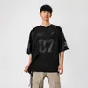 Camiseta de Manga Corta de Rugby de Alta Gama de la Calle Principal Americana para Hombre Verano Diseño Cleanfit Manga Media Holgada