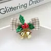 Laço de Sino Xadrez de Natal Suprimentos para Decoração de Natal DIY Sapatos Meias Bolsas Acessórios Acessórios de Boneca de Pelúcia