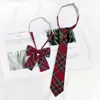 Camisa Estilo Universitario Japonés para Mujer Corbata Nuevo Estilo Camisa Blanca Corbata Uniforme Escolar JK para Mujer Corbata de Moño Cuadros Rojos y Amarillos para Mujer