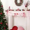 Lindo Adorno de San Valentín con Forma de Corazón, Encaje de Cuadros y Lazo, Pancarta con Lazo de Cuadros Rojos y Rosas
