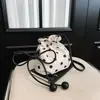 Bolsa Simples Grande Capacidade Fresca e Estilosa com Cores Contrastantes, Bolsa de Ombro Tendência com Cordão, Bolsa Saco Elegante e Única de Bolinhas