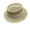 Sombrero de Paja Vacacional Estilo Francés para Mujer, Sombrero de Sol de Paja Salada Tejida de Copa Cóncava Estilo Old Money para Verano, Sombrero de Playa Versátil Retro con Protección Solar