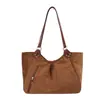 Bolso tote retro de gamuza casual de alta gama para mujer, nuevo 2026, bolso de hombro simple y moderno de gran capacidad