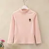 Top Cálido de Felpa para Niños Otoño Invierno 2026 Estilo Coreano Estampado Mediano y Grande Niños Niños Cuello Semi-Alto Capa Base Moderno